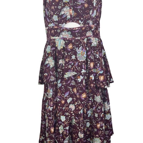 NEW Ulla Johnson Josanna 100% Silk Gown Floral Ruffle Tiered Maxi Dress Sz 14 - Picture 3 of 16